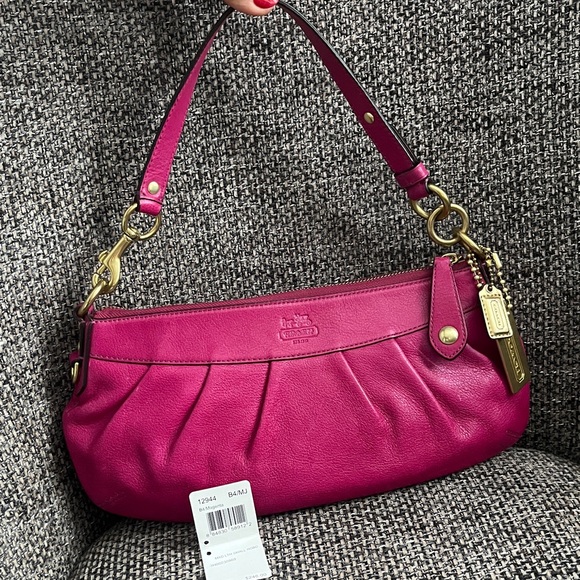 Coach Handbags - Coach Madison Hot Pink/Magenta Leather Shoulder Bag